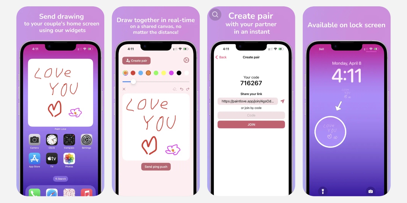 Paint Love Приложения для влюблённых пар: Paint Love