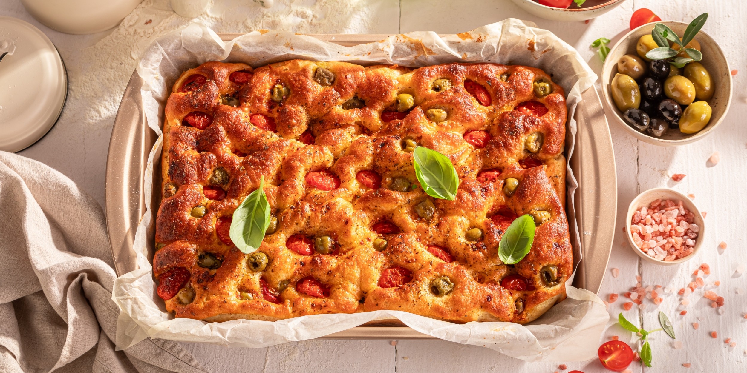 Кранц с сыром, оливками, помидорами и зелёным луком