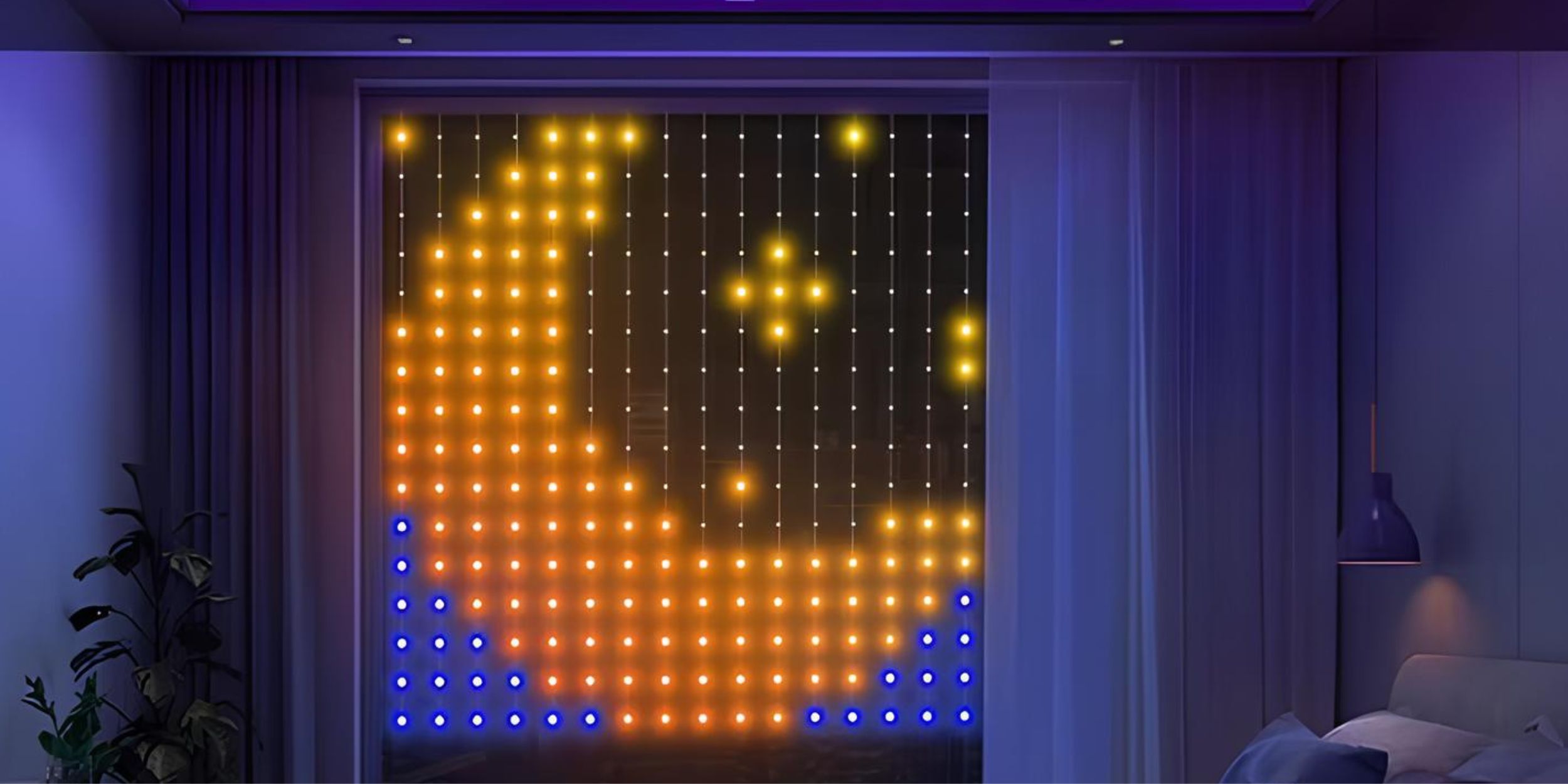 Забираем гирлянду-штору с возможностью менять узор