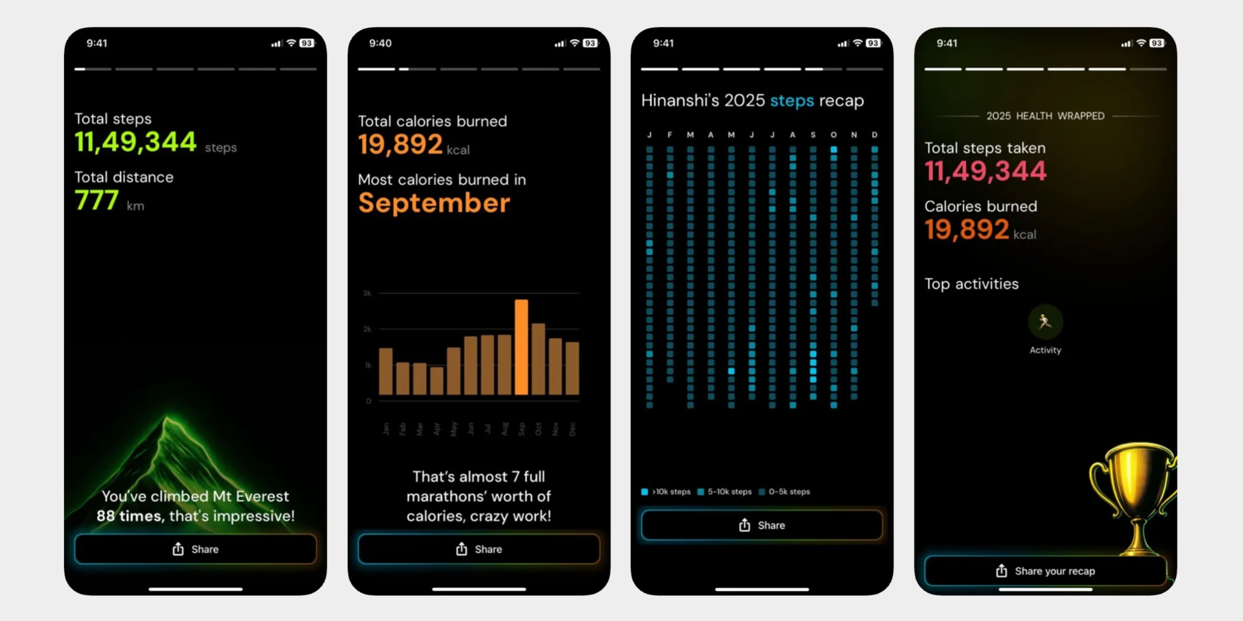 Приложение Health Wrapped 2025 для iOS