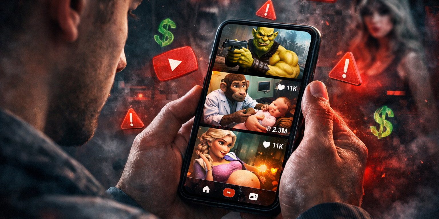 YouTube показывает пугающее количество нейрослопа — особенно новым пользователям