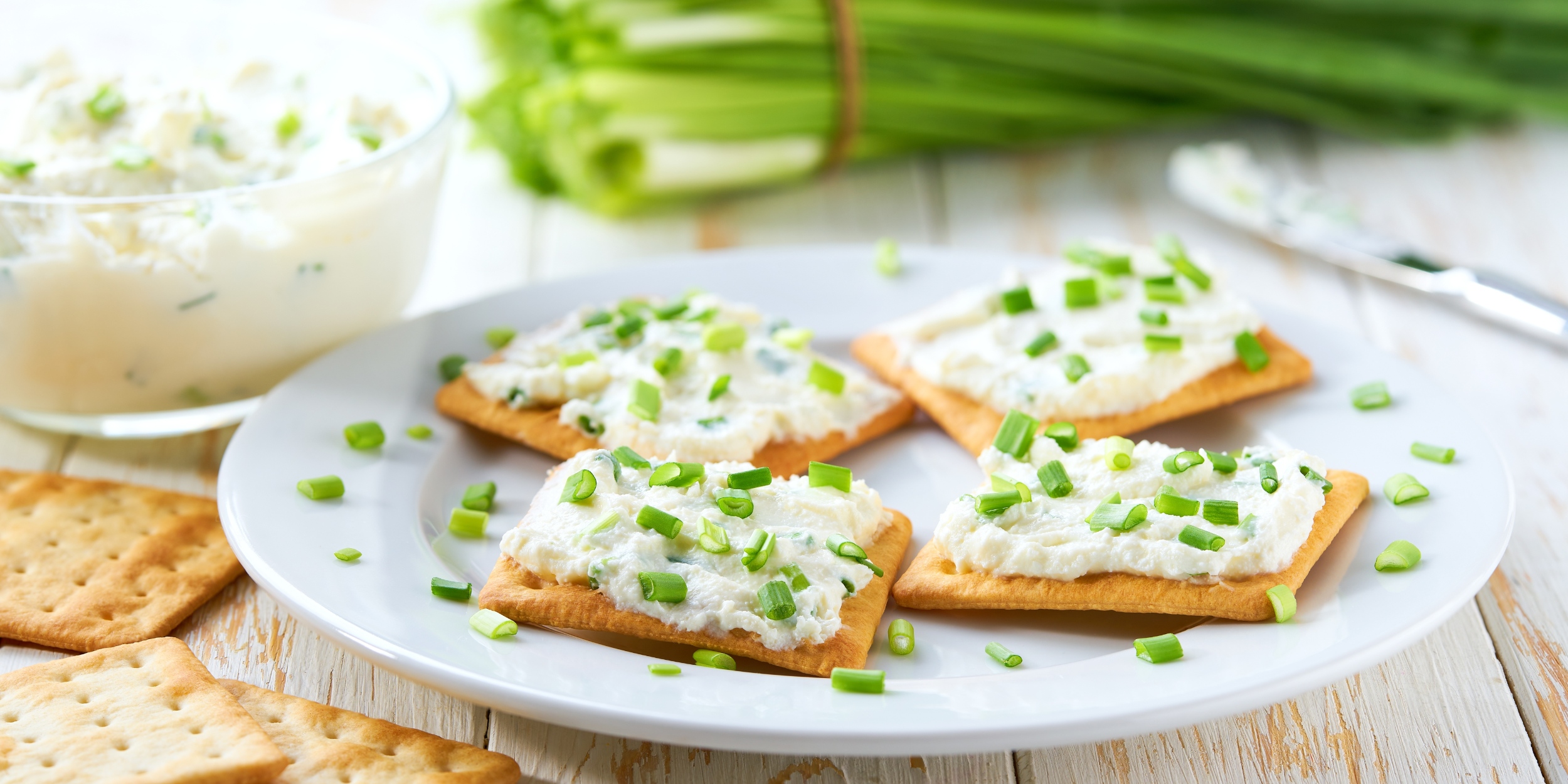 Сырно-творожный крем с зеленью на крекерах Намазка на хлеб: сырно-творожный крем с зеленью