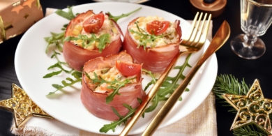 Порционный картофельный салат в прошутто