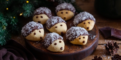 Песочное печенье «Ёжики» с шоколадом и кокосовой стружкой