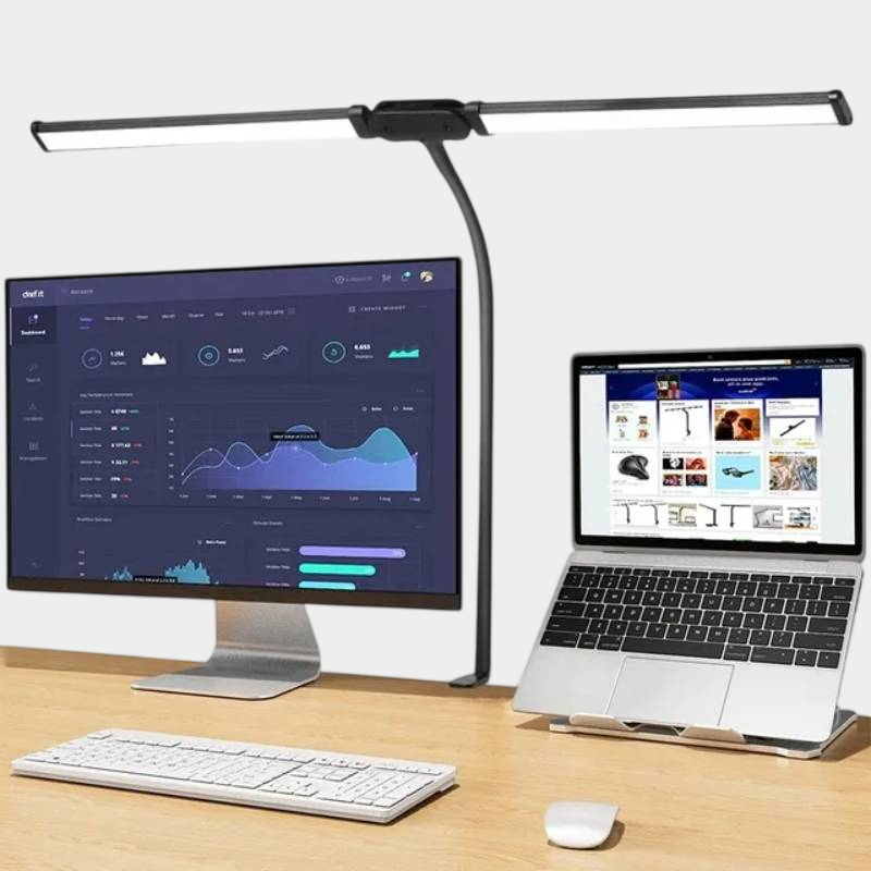 Настольная лампа с двумя панелями