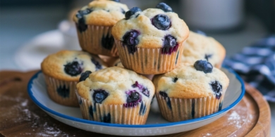 Творожно-овсяные маффины с финиками и ягодами