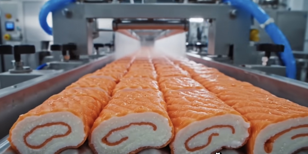 Как делают крабовые палочки на производстве