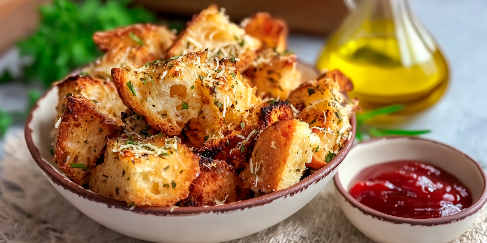 Сухарики из белого хлеба со вкусом пиццы