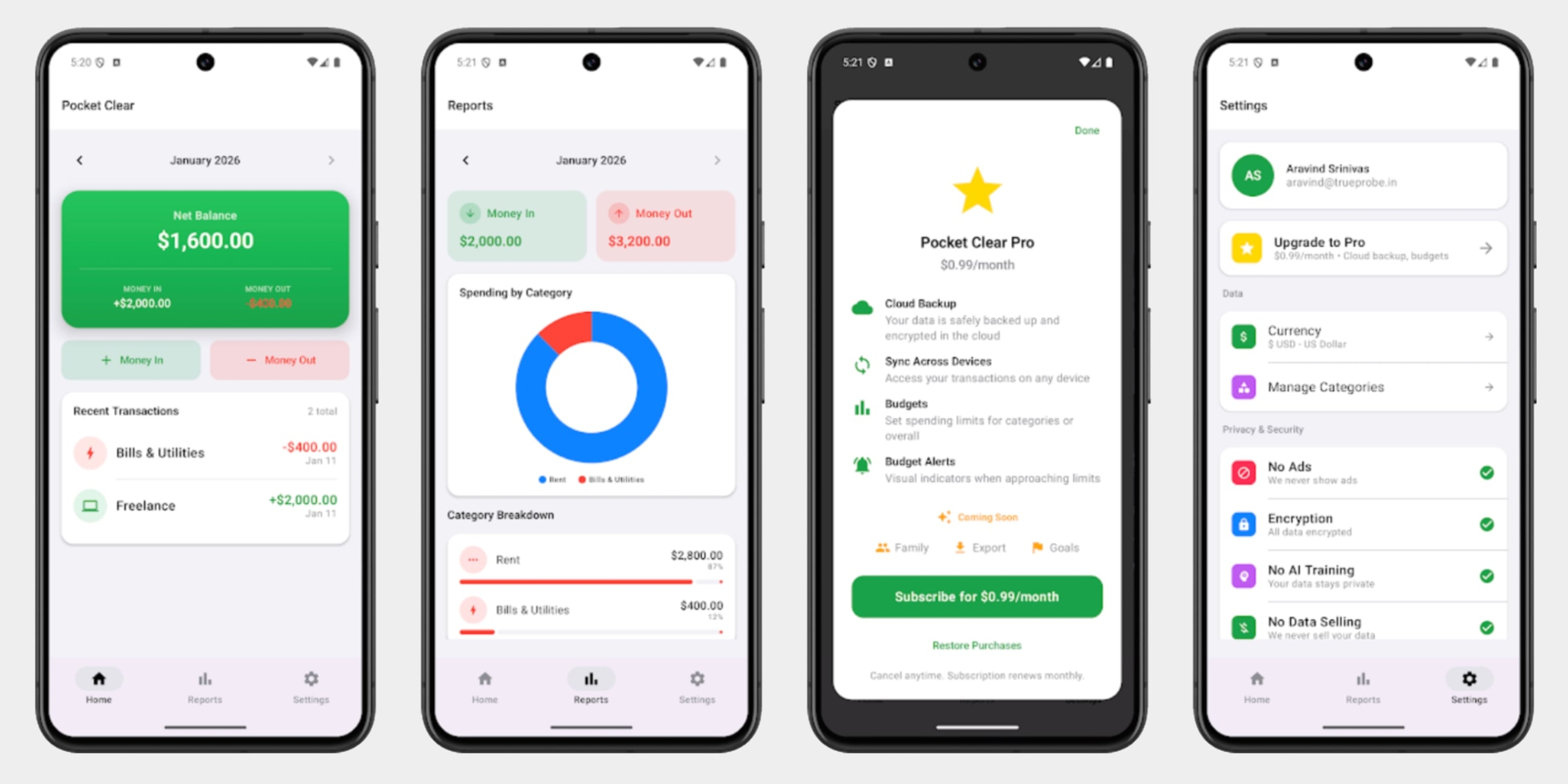 Приложение Pocket Clear для Android