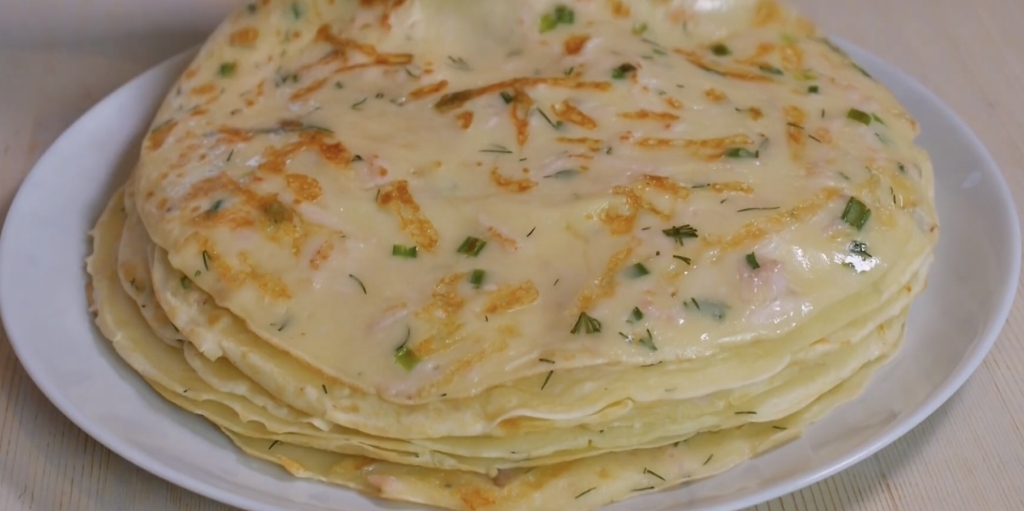 Рецепт блинов на молоке с припёком