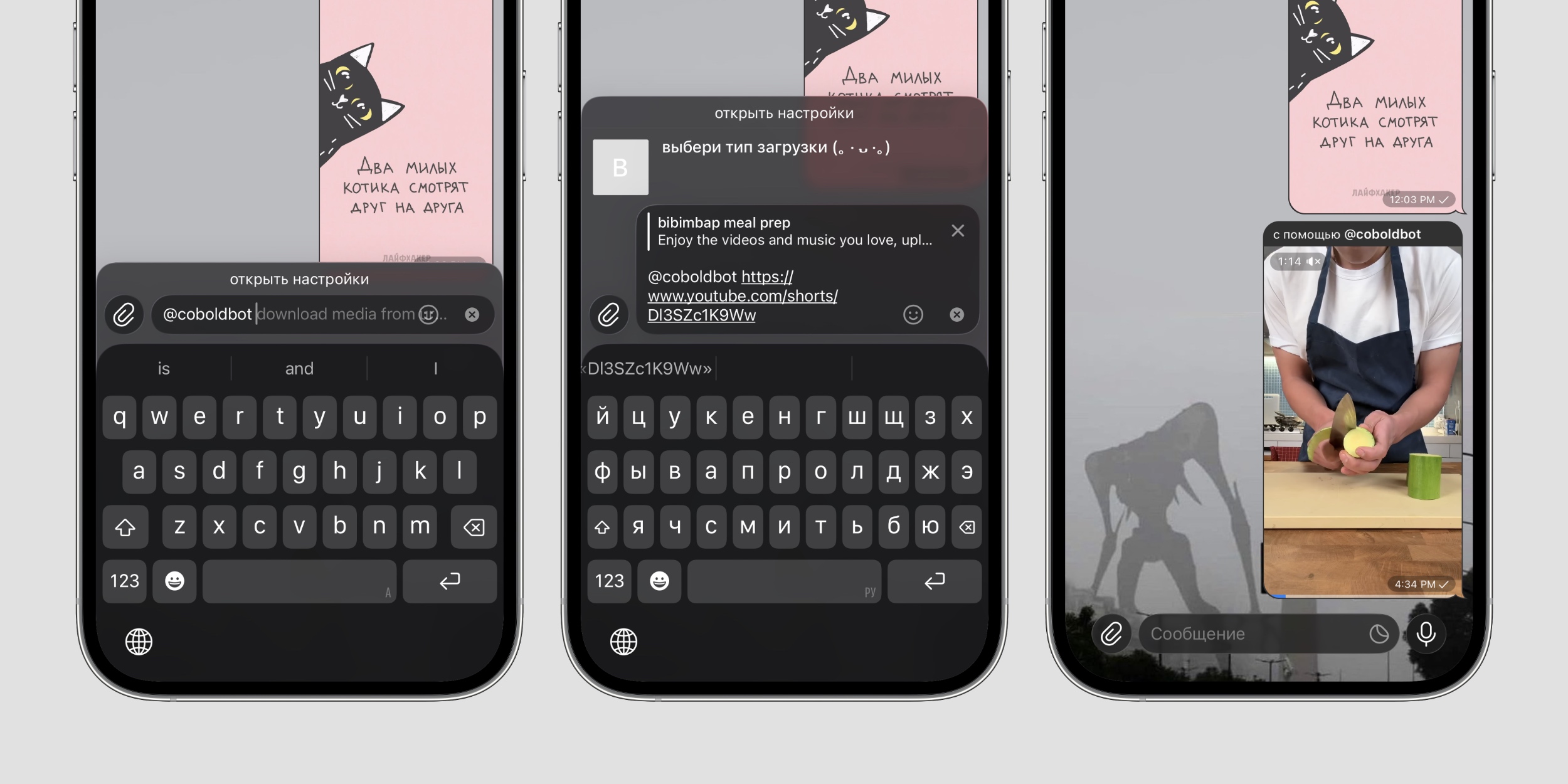 @coboldbot — инлайн-бот в телеграм для скачивания видео из YouTube по ссылке
