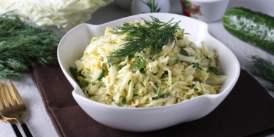 Лёгкий салат «Подснежник» с пекинской капустой