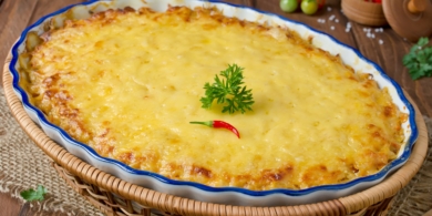 Запеканка из тёртого картофеля с фаршем и капустой