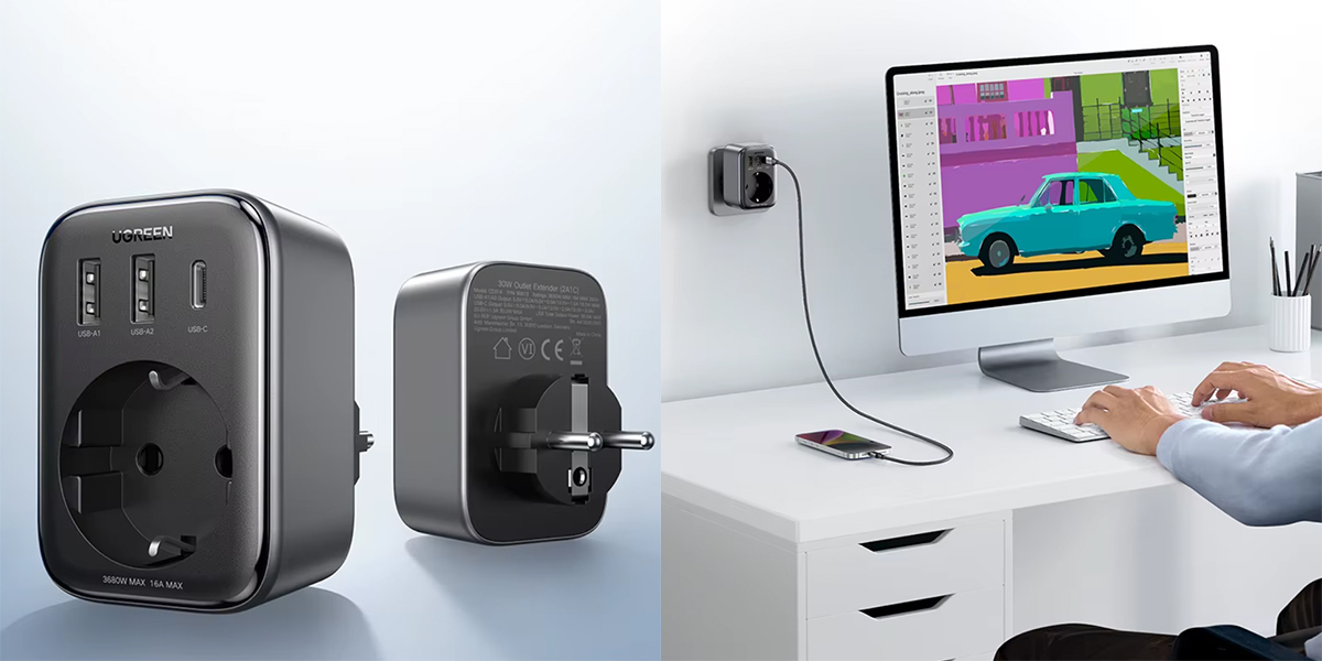 Адаптер для вилки с USB от Ugreen