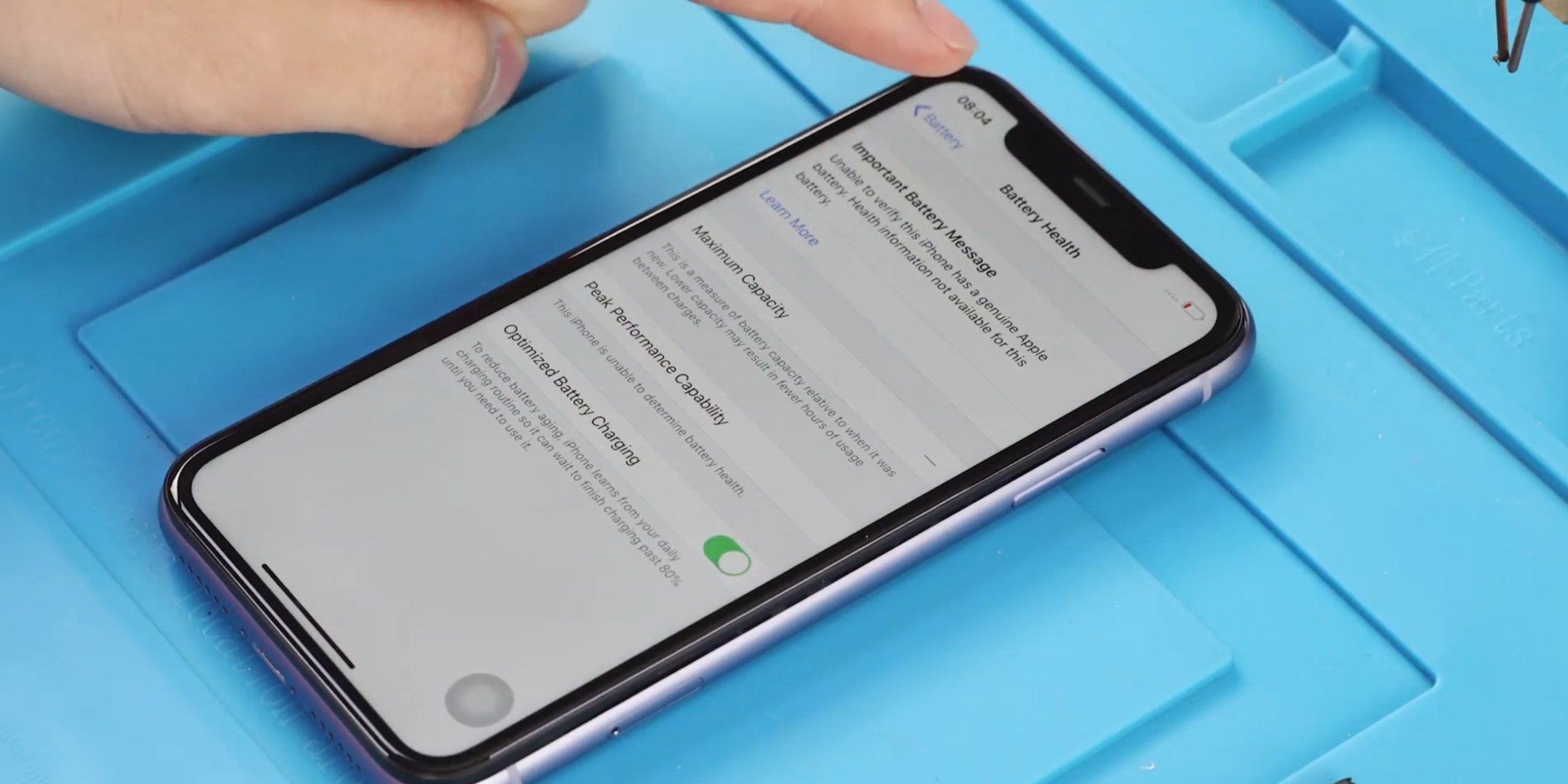 Сообщение о неоригинальности аккумулятора в iPhone