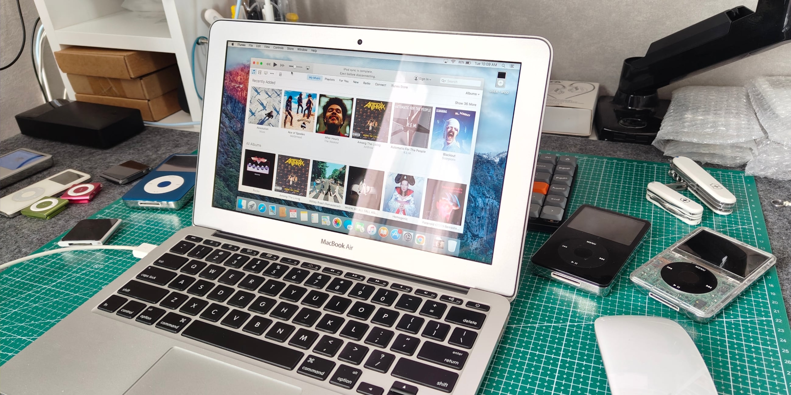 Процесс синхронизации iPod с iTunes