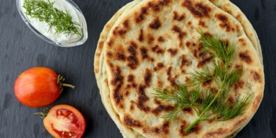 Хычины с мясом на сковороде