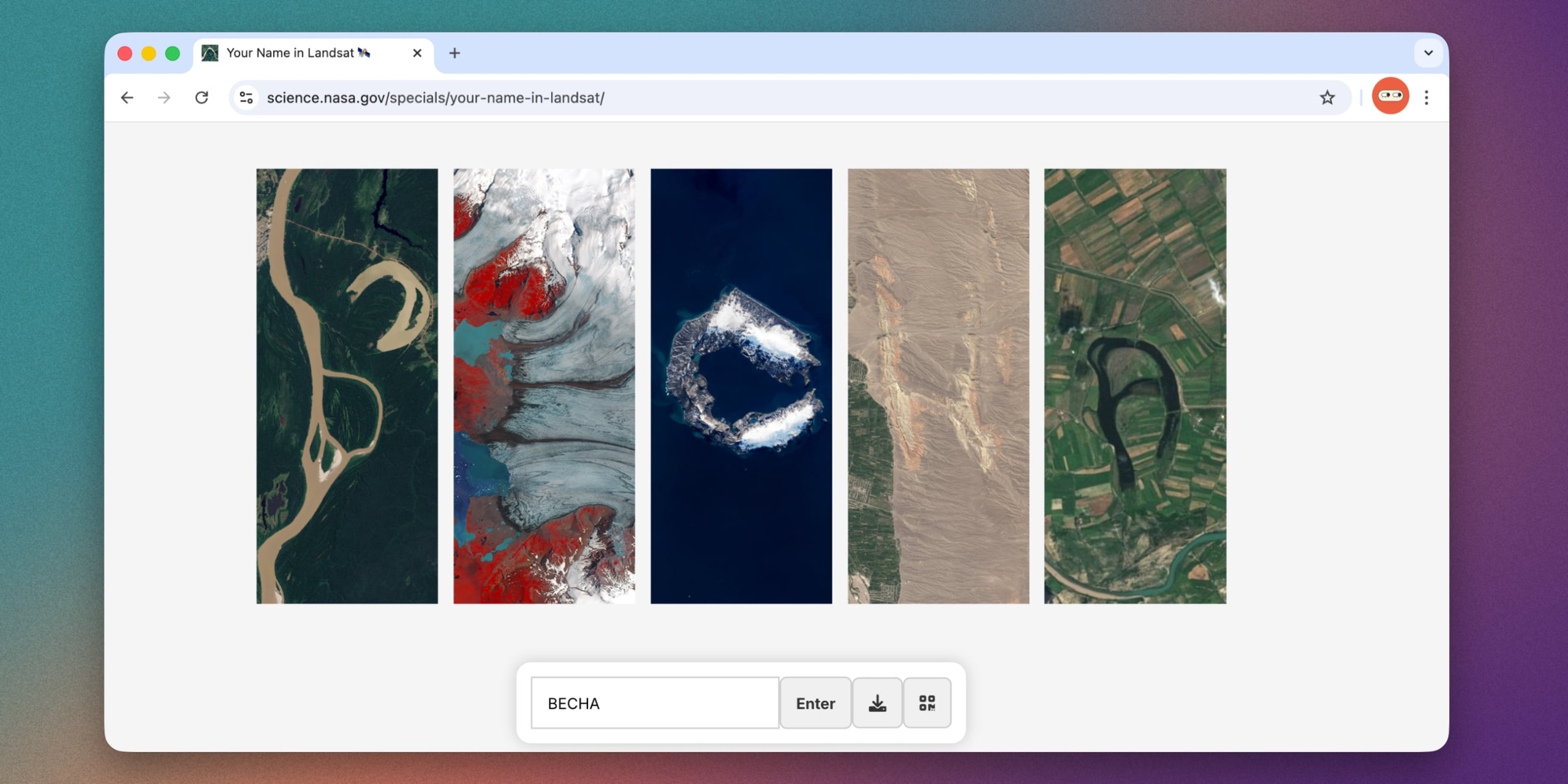 Your Name In Landsat