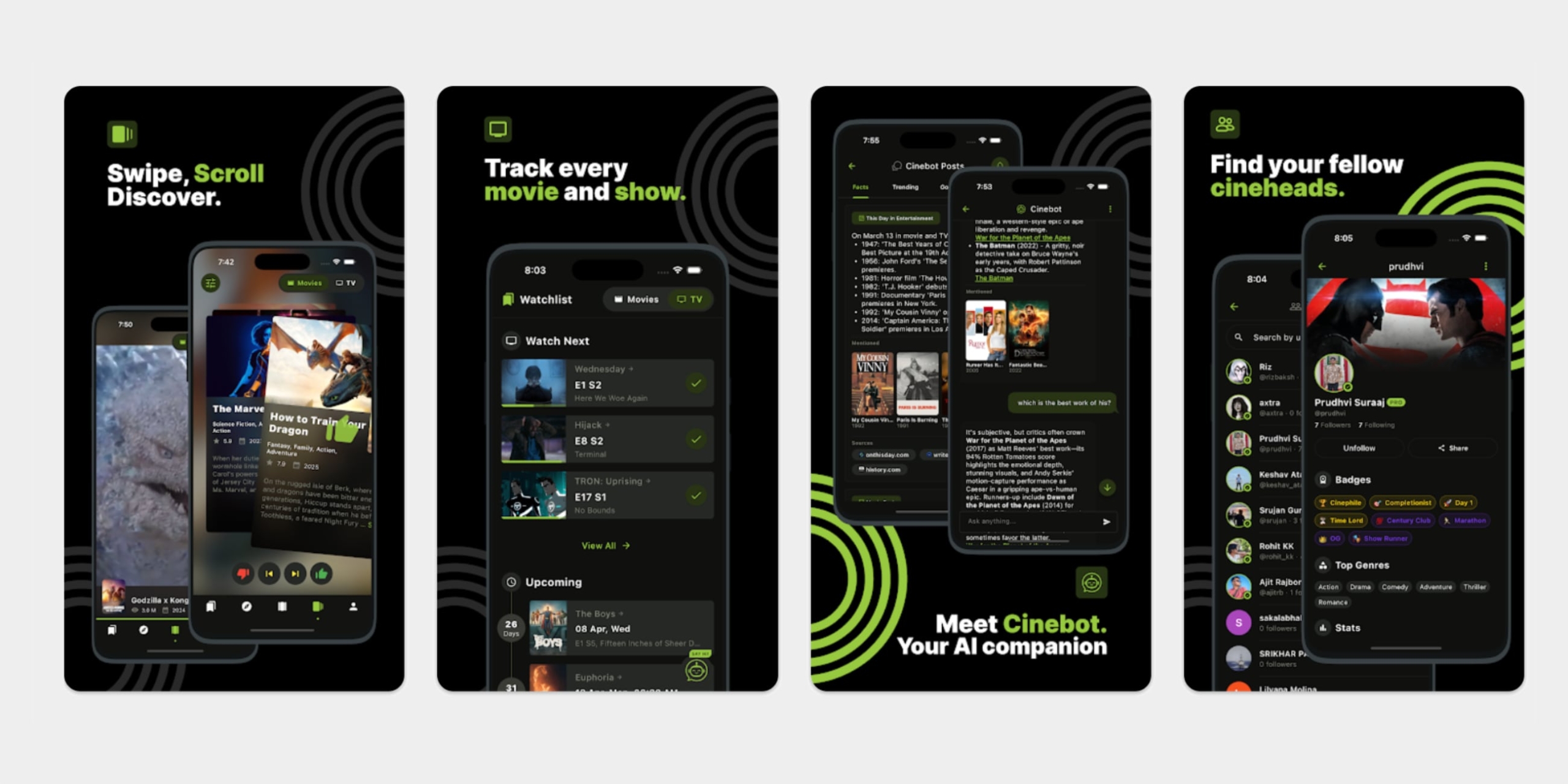 Приложение Cineswipe для Android