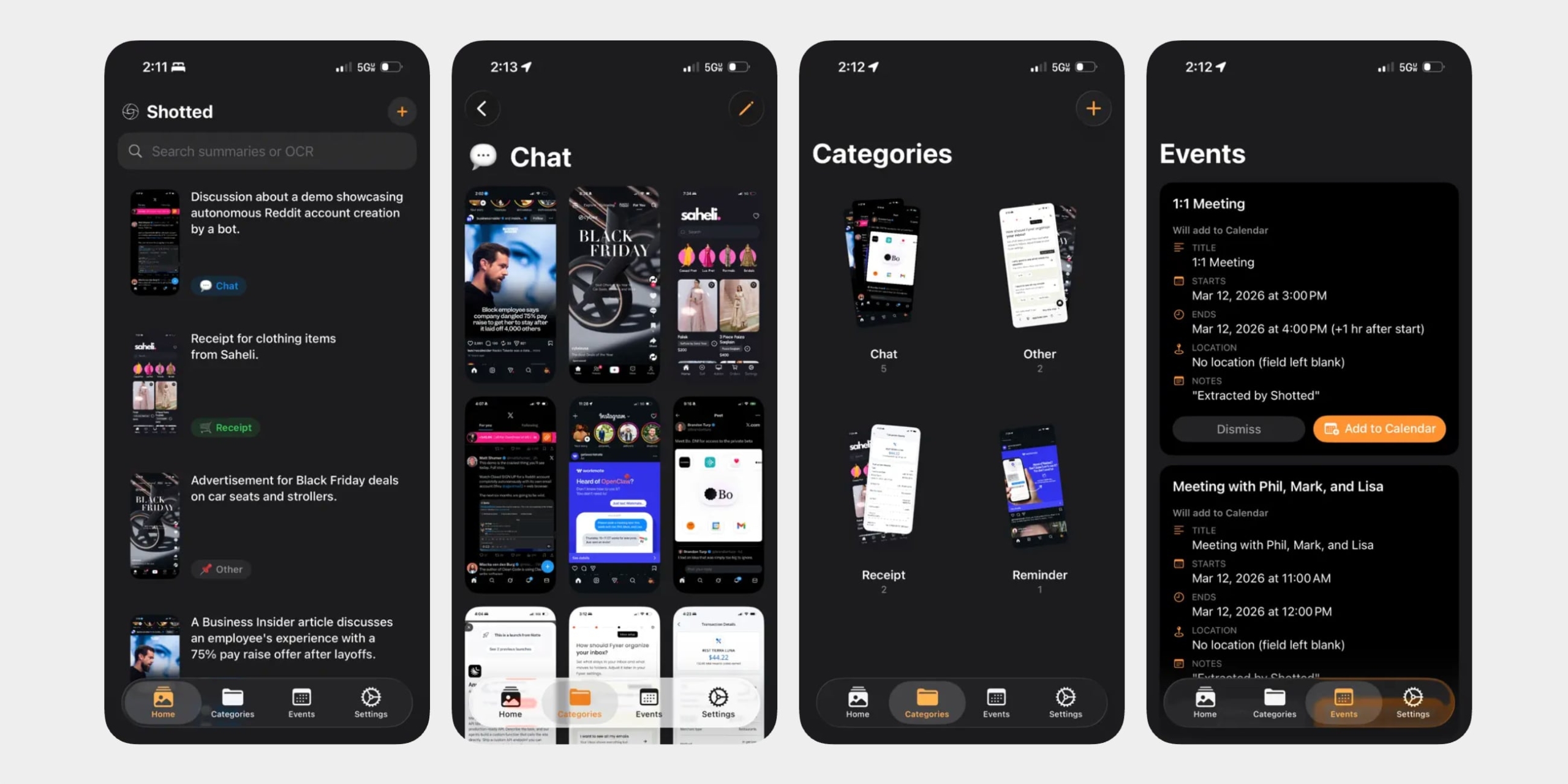 Приложение Shotted для iOS