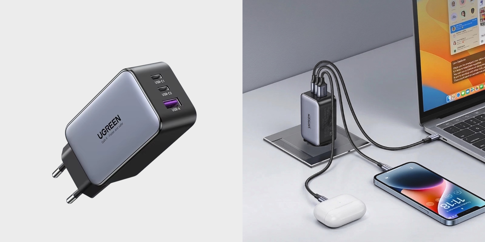 GaN-зарядка Ugreen 65 Вт