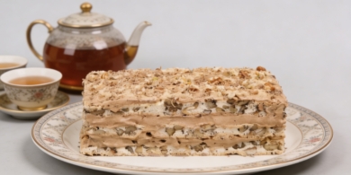 Торт «Королевский» с безе, грецкими орехами и шоколадным кремом