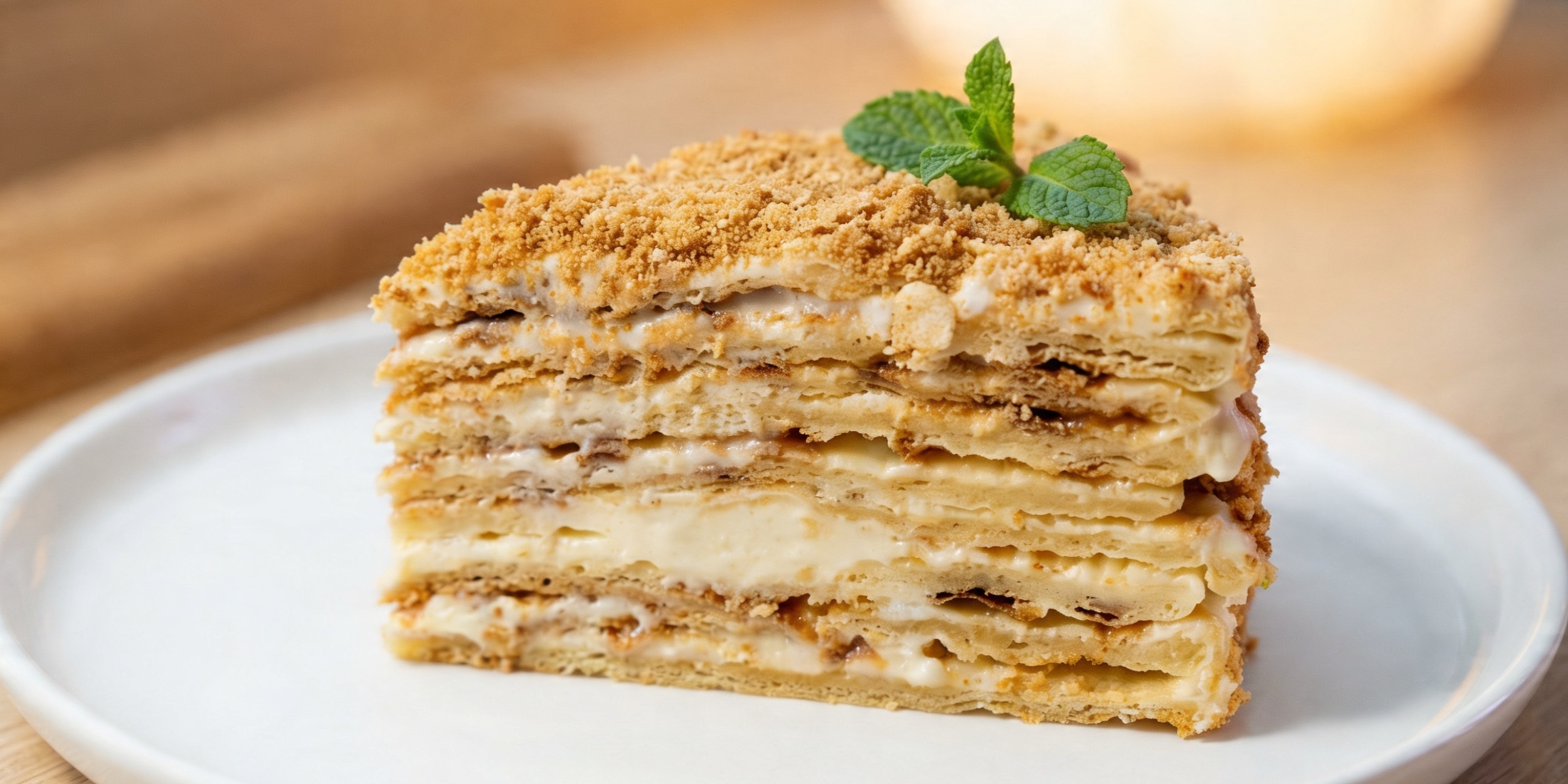 Простой и нереально вкусный ПП-торт «Наполеон» без духовки