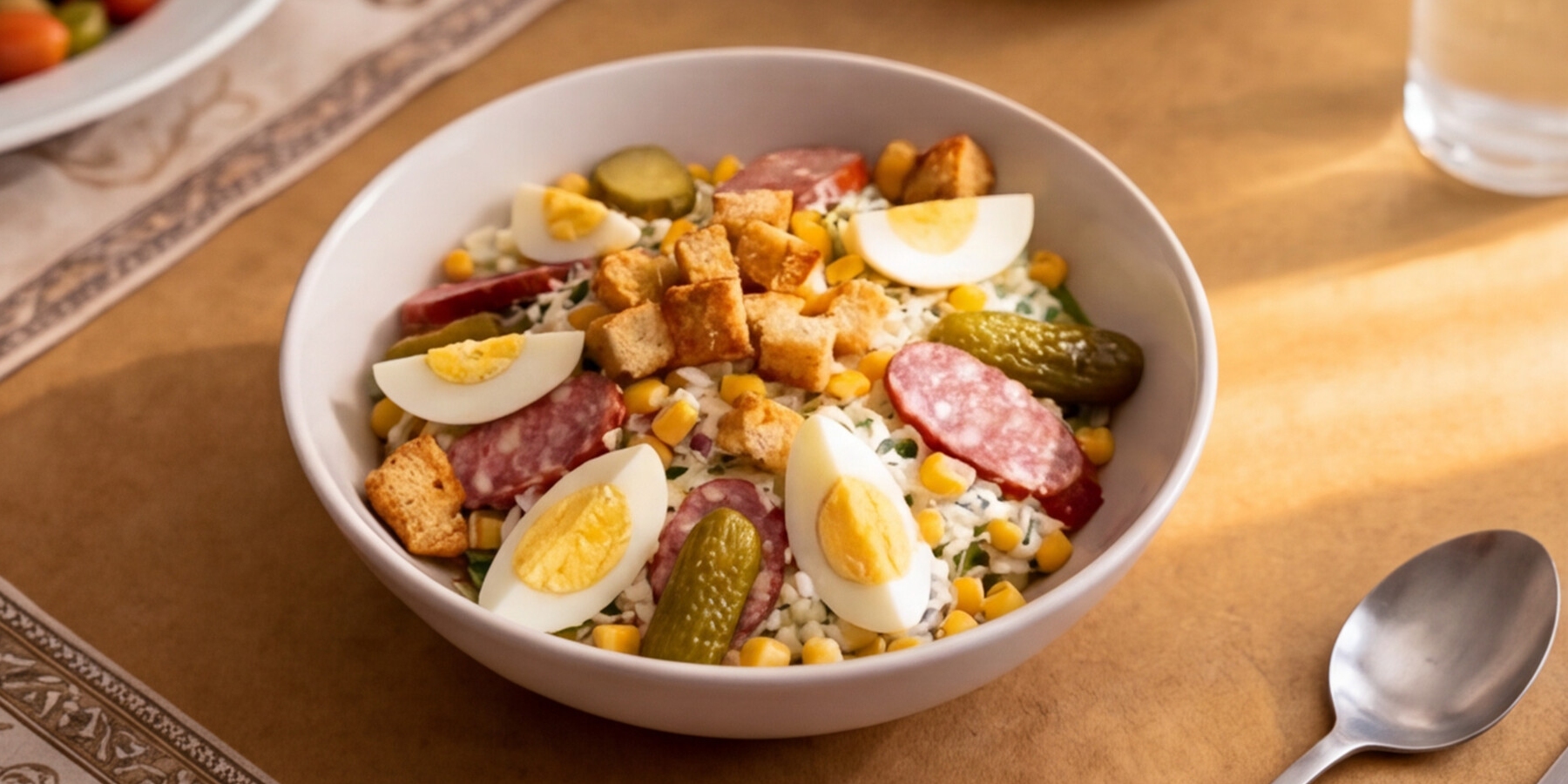 Нереально вкусный салат из колбасок, яиц и огурчиков за 20 минут: рецепт