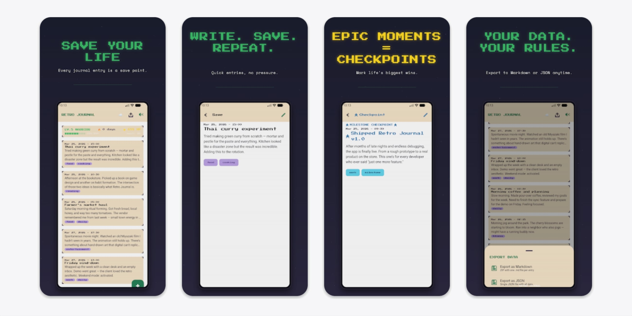 Retro Journal Приложение Retro Journal