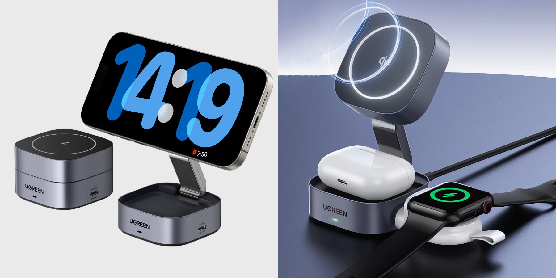 MagSafe-аксессуары: Зарядка 2 в 1 Ugreen