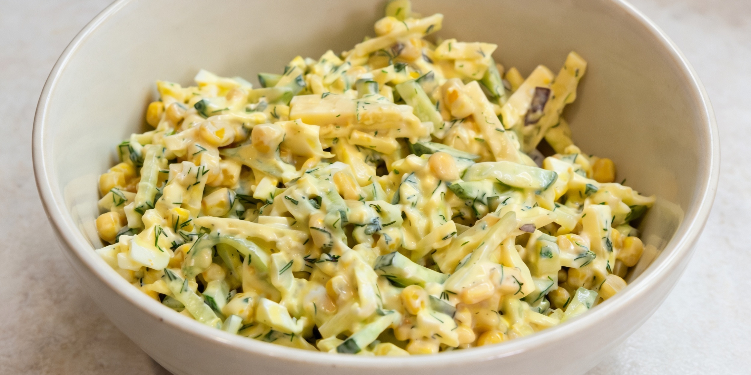 Быстрый салат с кукурузой, яйцами и сыром за 15 минут: рецепт