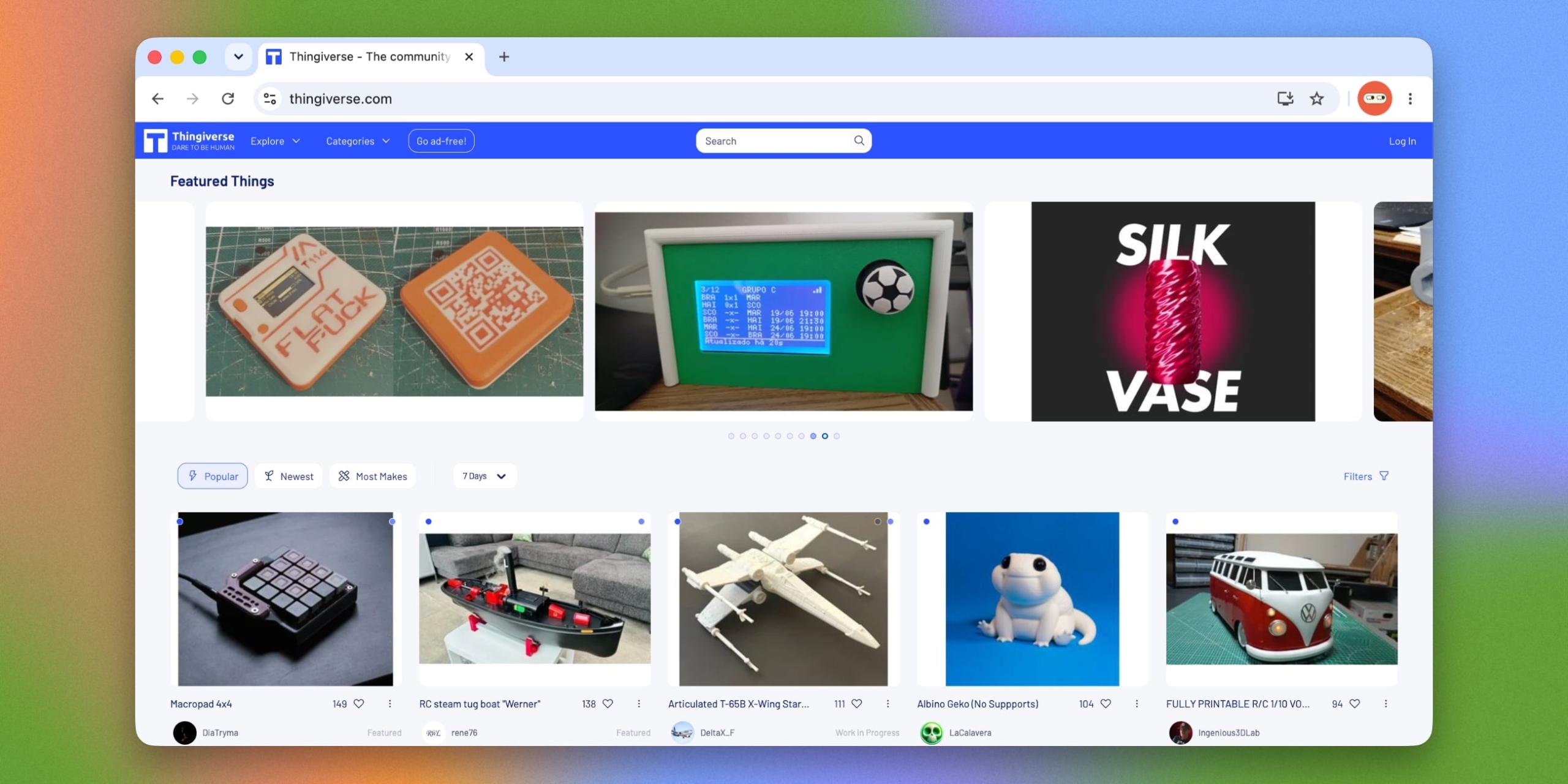 Где искать модели для 3д-принтера: Thingiverse