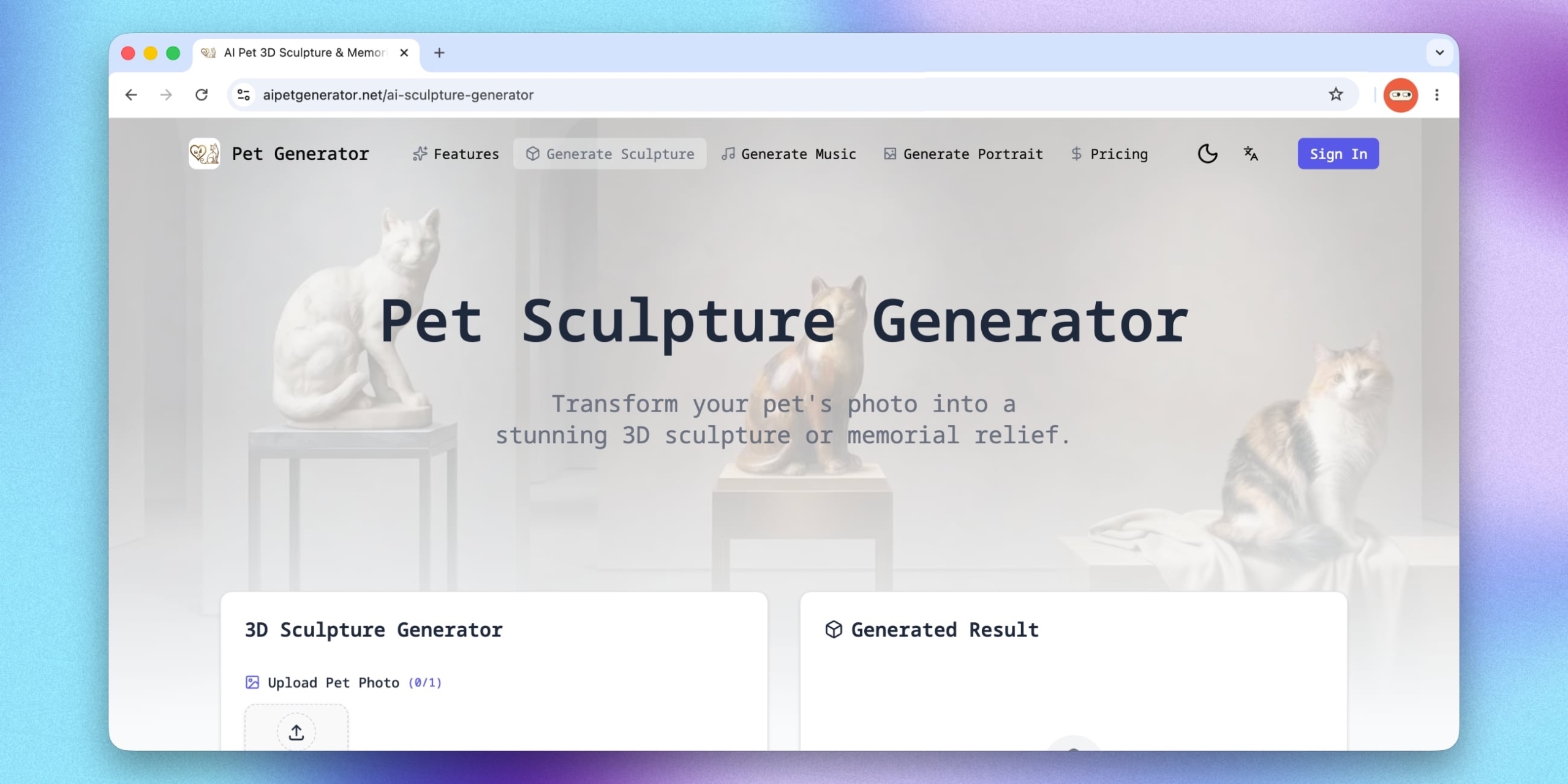 Pet Sculpture Generator