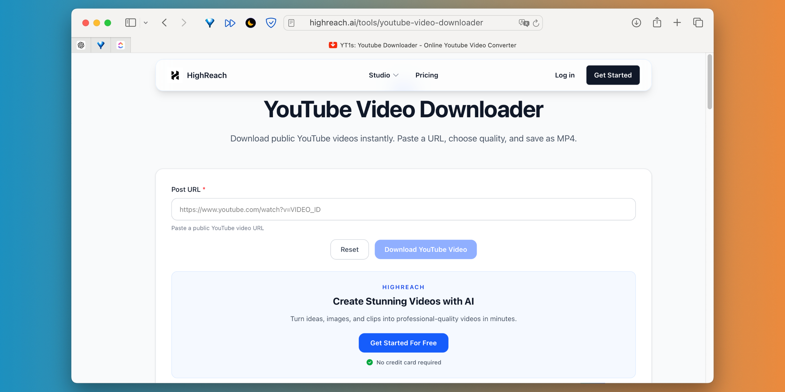 Скачать музыку с ютуба с помощью HighReach