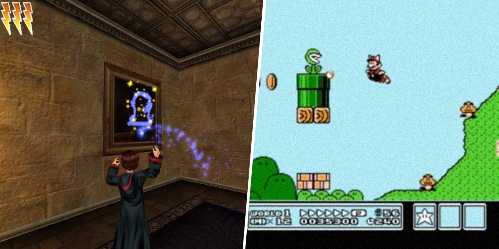 Старые видеоигры: Harry Potter and the Chamber of Secrets и Super Mario Bros. 3