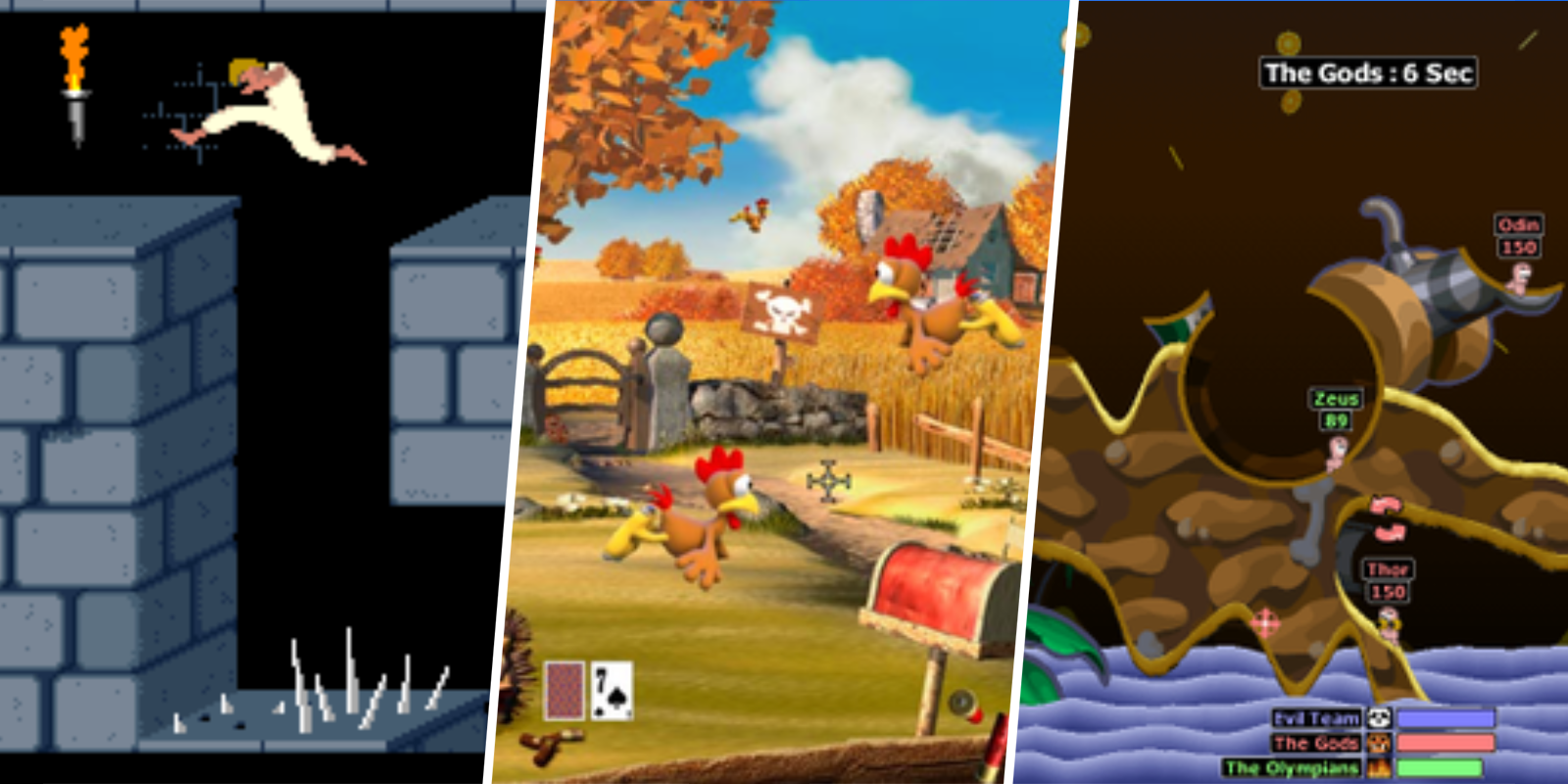 Старые видеоигры: Prince of Persia, Sid Meier’s Civilization, Moorhuhn, Worms