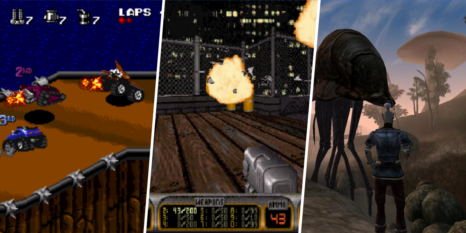 Старые видеоигры: Rock n' Roll Racing, Duke Nukem 3D, The Elder Scrolls III: Morrowind