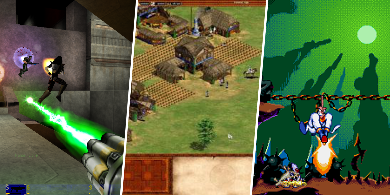 Unreal Tournament, Age of Empires, Earthworm Jim