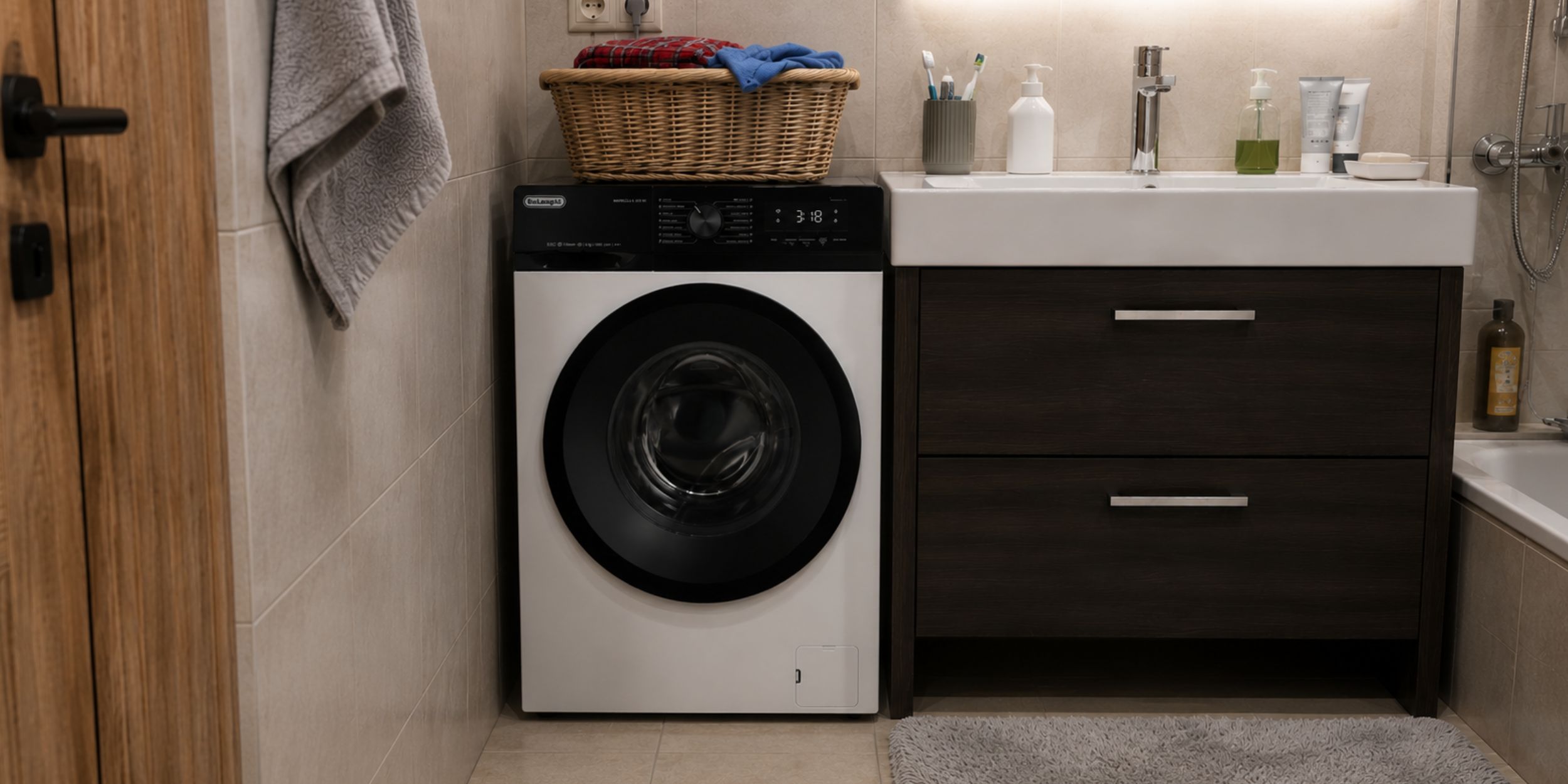 Узкая стиральная машина от DeLonghi с высоким рейтингом на маркетплейсах