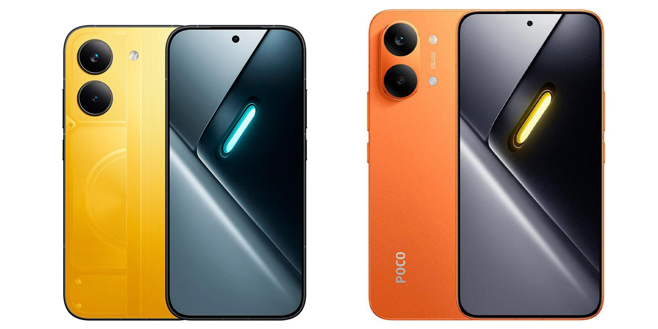 Poco X8 Pro (слева) и Poco X8 Pro Max (справа) в редких расцветках Что лучше — Poco X8 Pro или Poco X8 Pro Max: сравнение дизайна и размеров