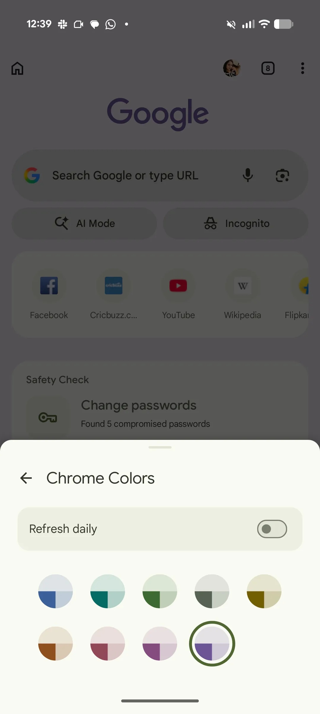 В Chrome для Android появилась персонализация главного экрана