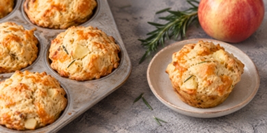 Закусочные кексы с сыром, яблоком и розмарином