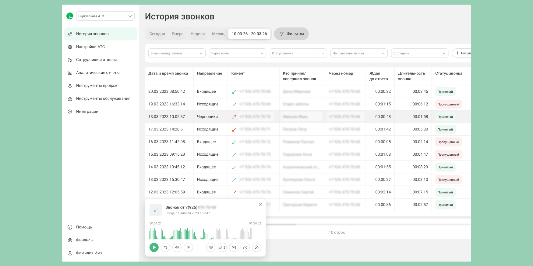 виртуальная атс Мегафон