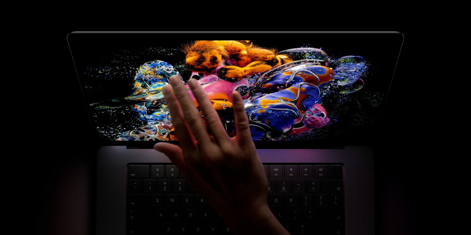 Apple показала MacBook с сенсорным экраном, Dynamic Island и светящимся яблоком