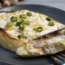Белковые творожные лодочки с грибами и ветчиной